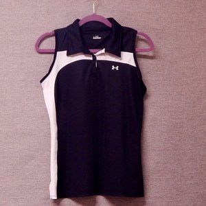 UNDER ARMOUR Women's Top == Size LARGE == Two-Tone Black/White == 3 Button